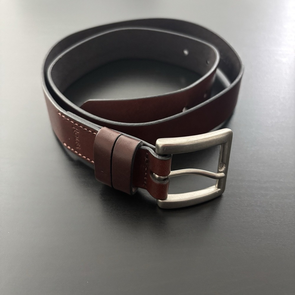 Rolfs Leather Belt Burgundy Brown Men's Medium (36" Total Length)‎